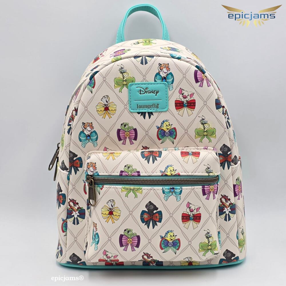 Loungefly Disney Princess Bows & Sidekicks Mini Backpack New
